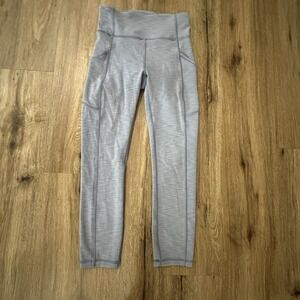 Lululemon Heather Blue/Grey Leggings Sz 4 With Side Pockets‎